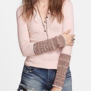 Free people rosy cuffs ski lodge thermal long sleeve top